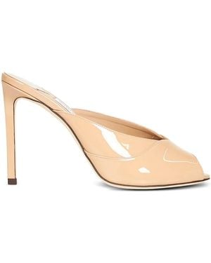 Jimmy Choo 100Mm Brigitte Mule Heeled Sandals - Natural