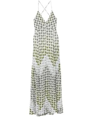 Missoni Geometric-Print Halterneck Maxi Dress - White