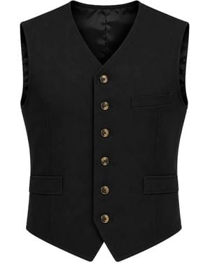 Dolce & Gabbana V-Neck Buttoned Waistcoat - Black