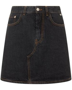 Gcds Falda Vaquera Chocker - Negro