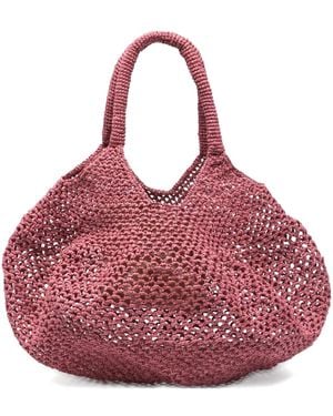 Sans Arcidet Mamabe Raffia Net-Weave Tote Bag - Red