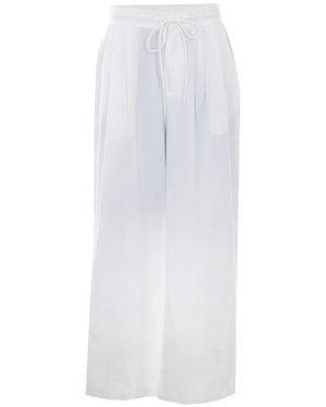 ELEH Drawstring Wide-Leg Pants - White