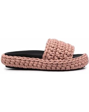 N°21 Sandalias Con Cuerda Trenzada - Rosa