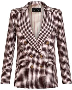 Etro ハウンドトゥース ダブルジャケット - マルチカラー