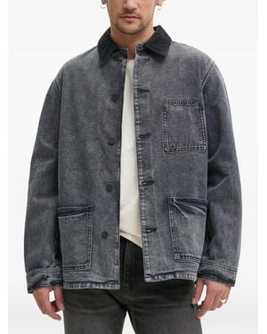 Purple Brand Corduroy-Detail Buttoned Jacket - Grey