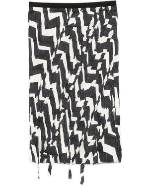 JNBY Geometric-Print Midi Skirt - White