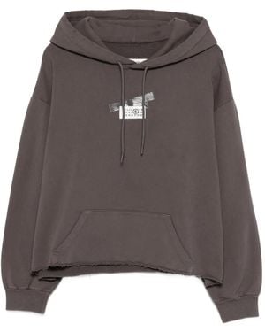 MM6 by Maison Margiela Distressed Hooded Top - Brown