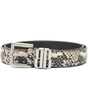 Balenciaga Loop Embossed Belt - White