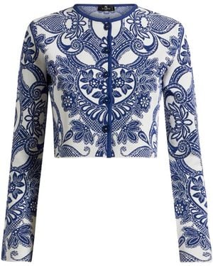 Etro ペイズリー カーディガン - ブルー