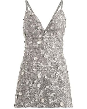 Dolce & Gabbana Brocade Dress With Embroidery - Grey