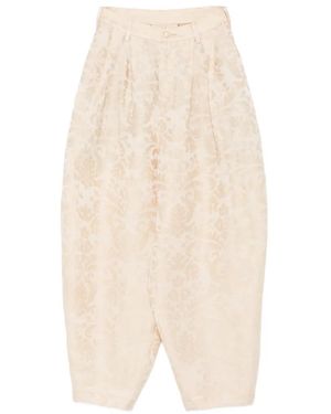Uma Wang Pantalones En Jacquard - Blanco