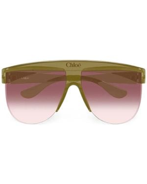 Chloé Explorer Geometric-Frame Sunglasses - Green