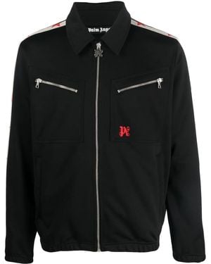 Palm Angels Logo-Embroidered Track Jacket - Black
