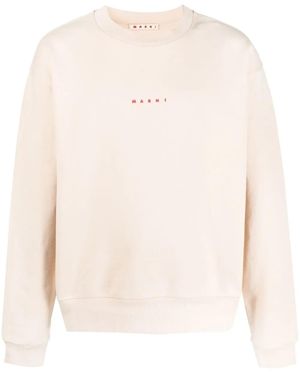 Marni Logo-Print Crew-Neck Sweatshirt - Natural