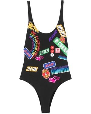 DSquared² Graphic-Print Swimsuit - Blue