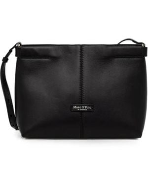 Marc O' Polo Logo-Patch Leather Tote Bag - Black