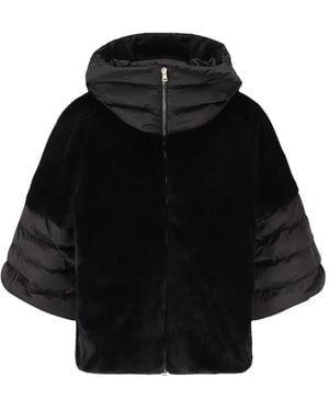 Herno Faux-Fur Hooded Jacket - Black