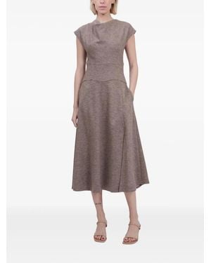 Jonathan Simkhai Cowl-Neck Flared Dress - Brown