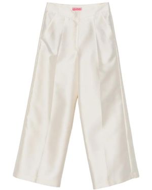 Carla G Pressed-Crease Palazzo Pants - White