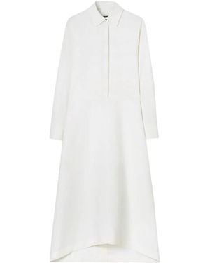Jil Sander Long-Sleeve Cotton Long Dress - White