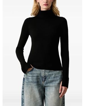Patrizia Pepe Logo-Plaque Turtleneck Wool Sweater - Black