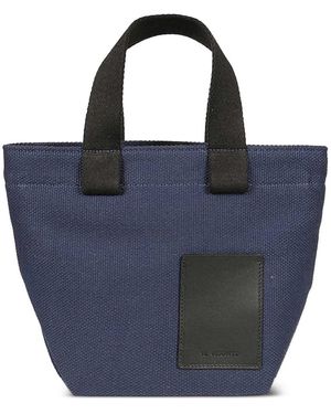 Il Bisonte Shopper mit Logo-Patch - Blau