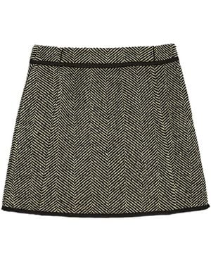 Jil Sander Herringbone-Patterned Mini Skirt - Green