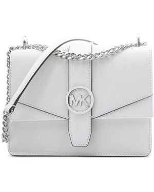 Michael Kors Logo-Plaque Chain-Link Shoulder Bag - Gray