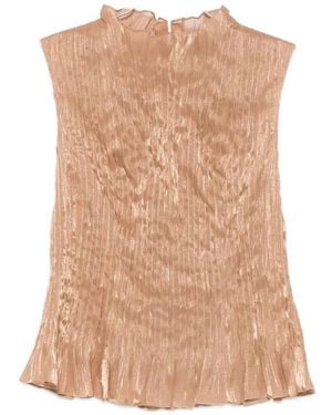 Aje. Chloe Crinkled Sleeveless Top - Natural
