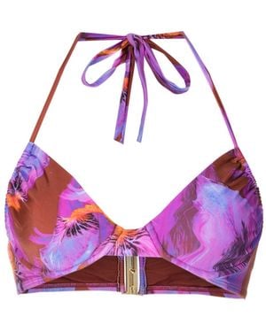 Lenny Niemeyer Herta Floral-print Bikini Top - Purple