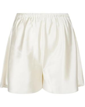 Almada Label Pantalones Cortos Con Cinturilla Elástica - Blanco