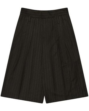 Simone Rocha Pinstripe Wide-Leg Shorts - Black