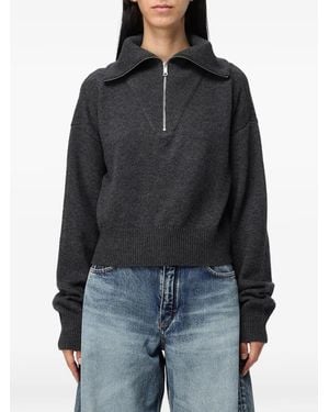 Coperni Quarter-Zip Knitted Sweater - Black