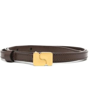 Soeur Logo-Buckle Leather Belt - White