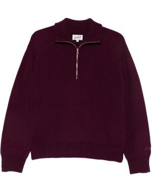 MC2 Saint Barth Isalyn Ribbed-Knit Quarter-Zip Jumper - Purple