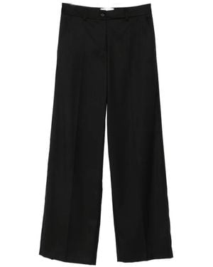 MARSĒM Pressed-Crease Wide-Leg Trousers - Black