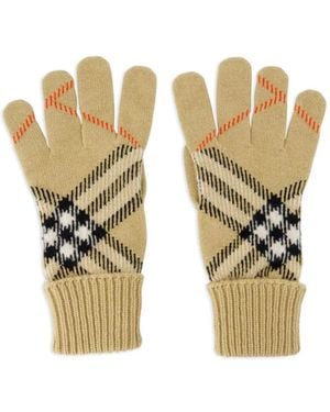 Burberry Check Ribbed Gloves - White