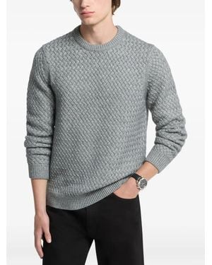 Michael Kors Crosshatch Cotton Blend Sweater - Grey