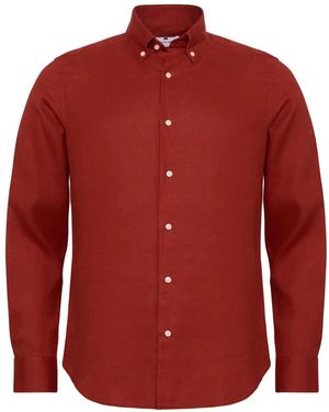 LOJA DAS MEIAS Button-Down Long-Sleeved Shirt - Red