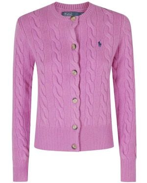 Polo Ralph Lauren Cable-Knit Cardigan - Purple