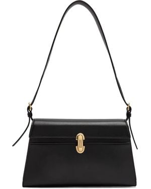 SAVETTE Aymmetry Leren Schoudertas - Zwart