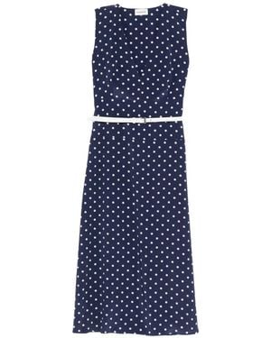 P.A.R.O.S.H. Polka-Dot Belt Midi Dress - Blue