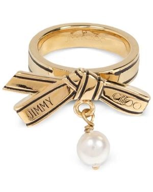 Jimmy Choo Anillo Ribbon - Blanco