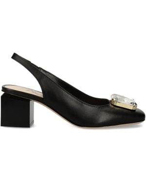 Agl Attilio Giusti Leombruni 65mm Crystal-embellished Block-heel Court Shoes - Black