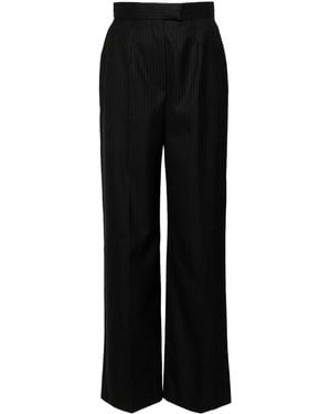 McQueen Tailored Pinstriped Wool Pants - Black