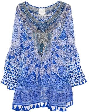 CAMILLA Frill Dress - Blue