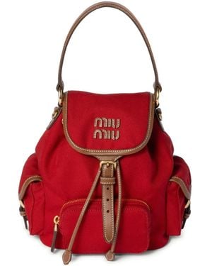 Miu Miu Rugzak Met Logo - Rood