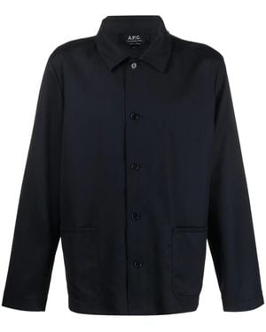 A.P.C. Wool Shirt Jacket - Blue
