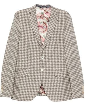 Etro Houndstooth-Pattern Jacket - Grey