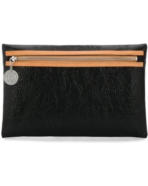 MM6 by Maison Margiela Textured Clutch Bag - Black